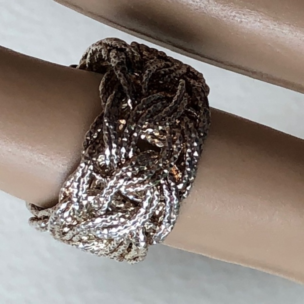 AK TURKEY 925 Sterling silver braided band ring s6